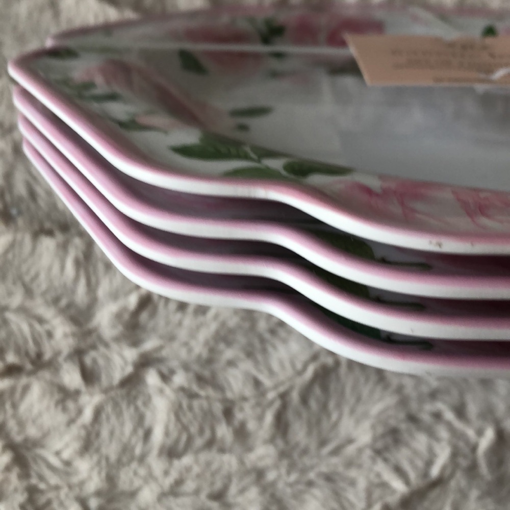 Nanette Lepore Pink Rose Floral Dinner Plates - Picture 4 of 7